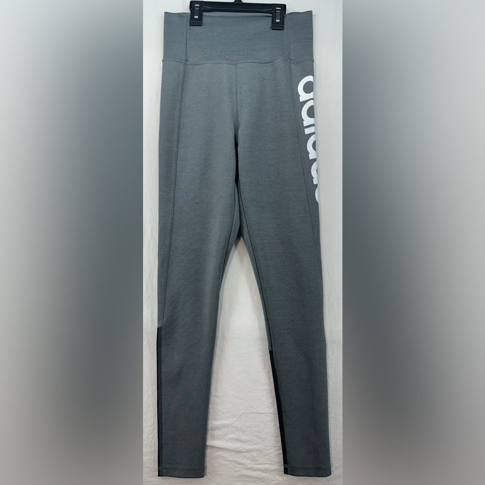 Adidas Leggings Climalite Gray Black High Rise Leg Logo Womens Size Small